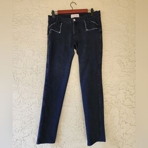 Beverly Jeans Black Rhinestone "Y" Pocket Skinny Jeans - Size 7